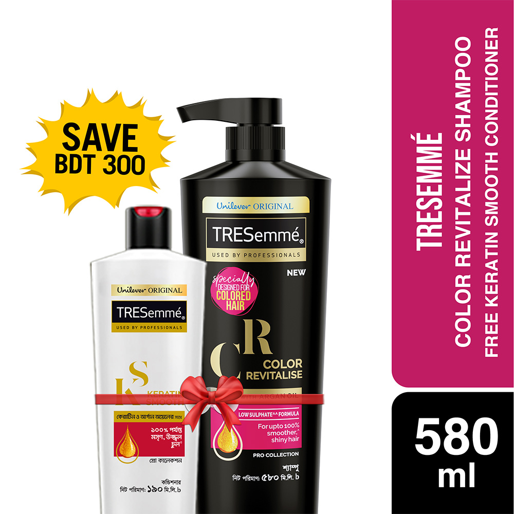 Buy Tresemme Shampoo Color Revitalise 580ml & Get Tresemme Keratin Smooth Conditioner Free